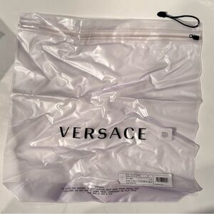 Versace Transparent Swim Vinyl Bag with Black Logo Ziplock Style